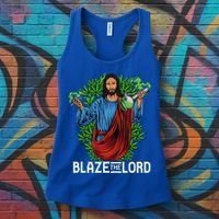 Funny Blaze The Lord High Stoned Jesus 420 Weed Lovers Gift Women's Tank Top thumb 3
