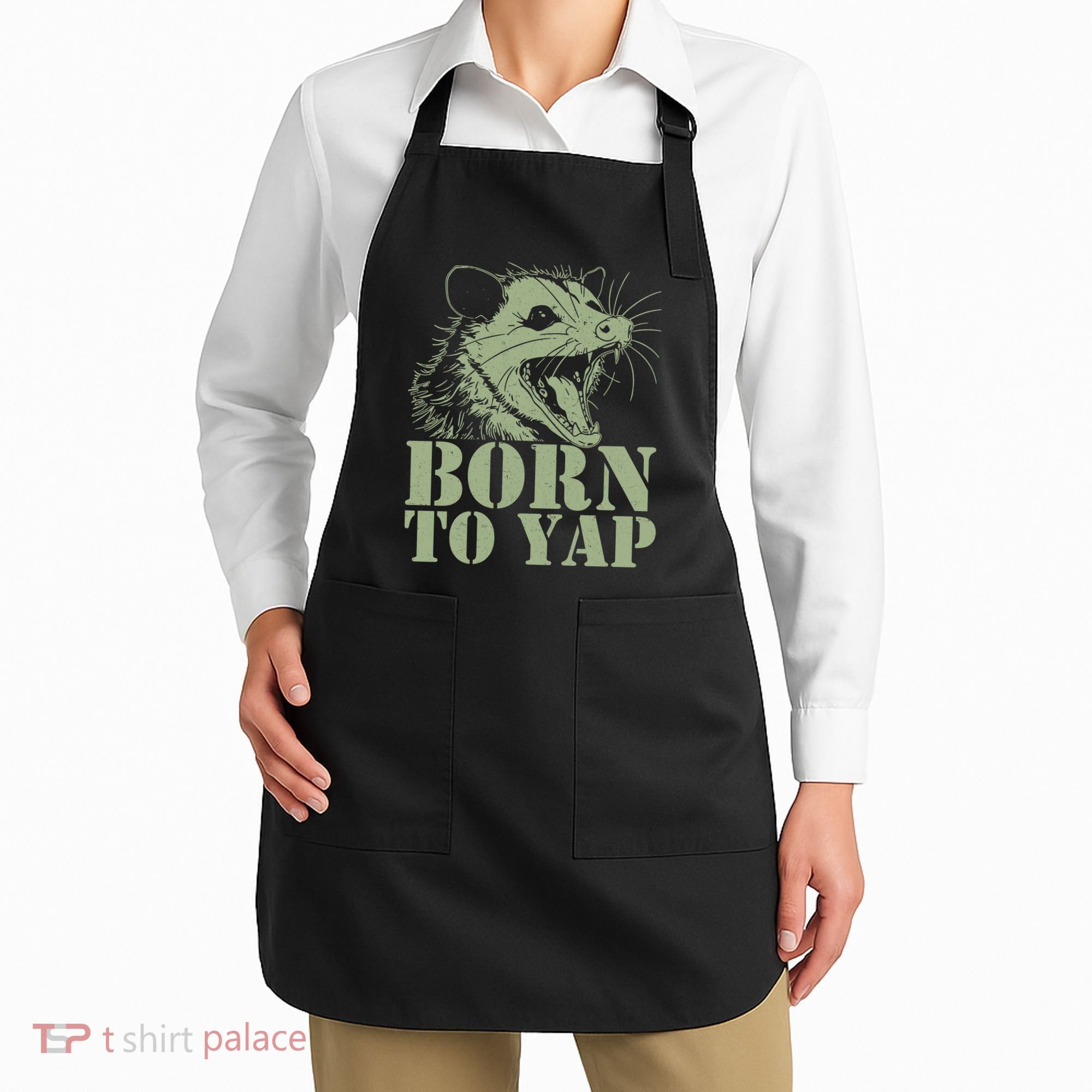Funny Born To Yap Opossum Apron