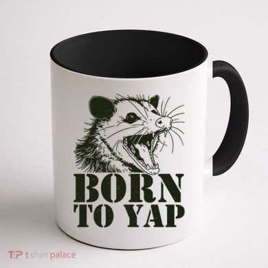 Funny Born To Yap Opossum Coffee Mug back