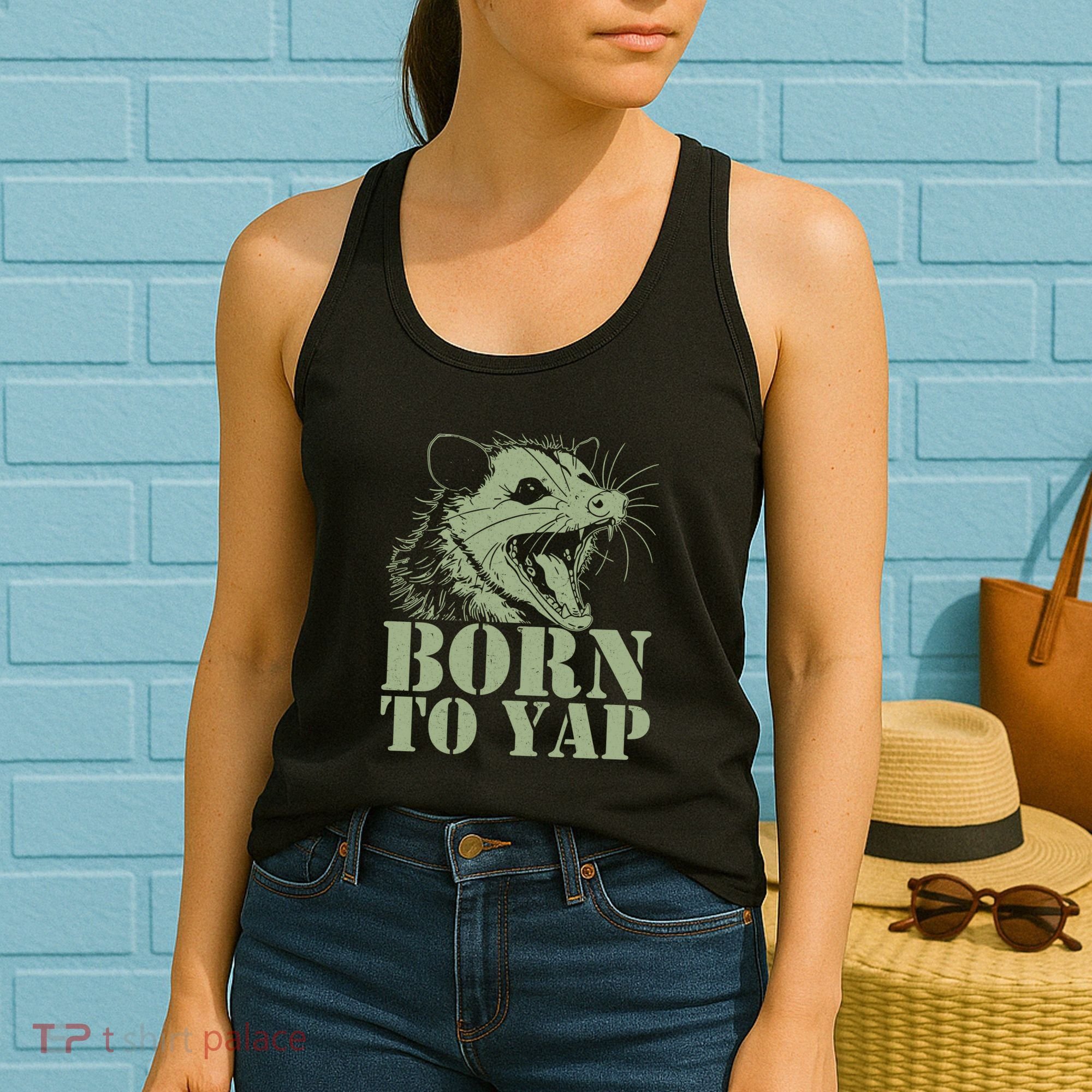 Funny Born To Yap Opossum Women's Tank Top