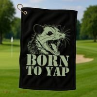 Funny Born To Yap Opossum Golf Towel thumb 1