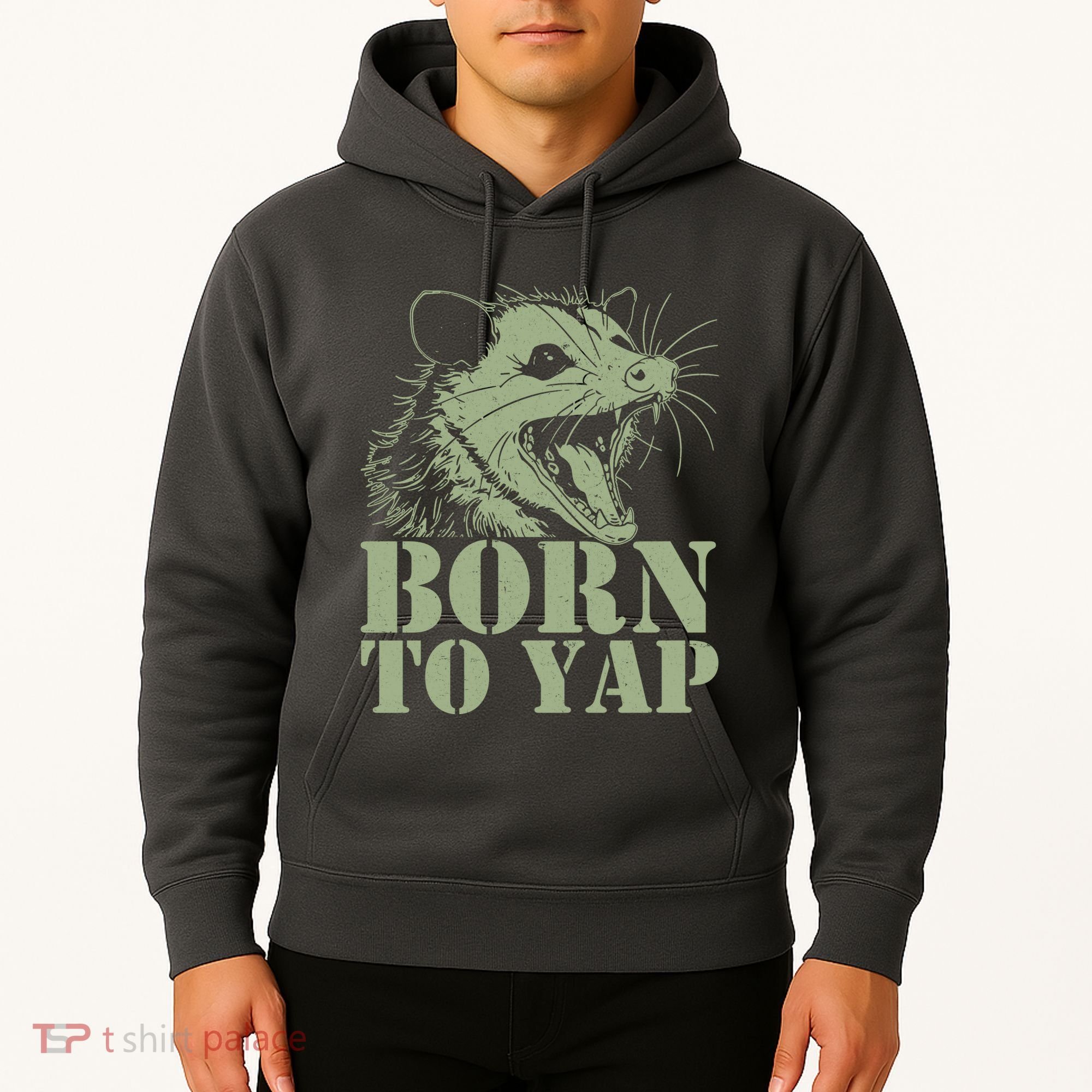 Funny Born To Yap Opossum Hoodie