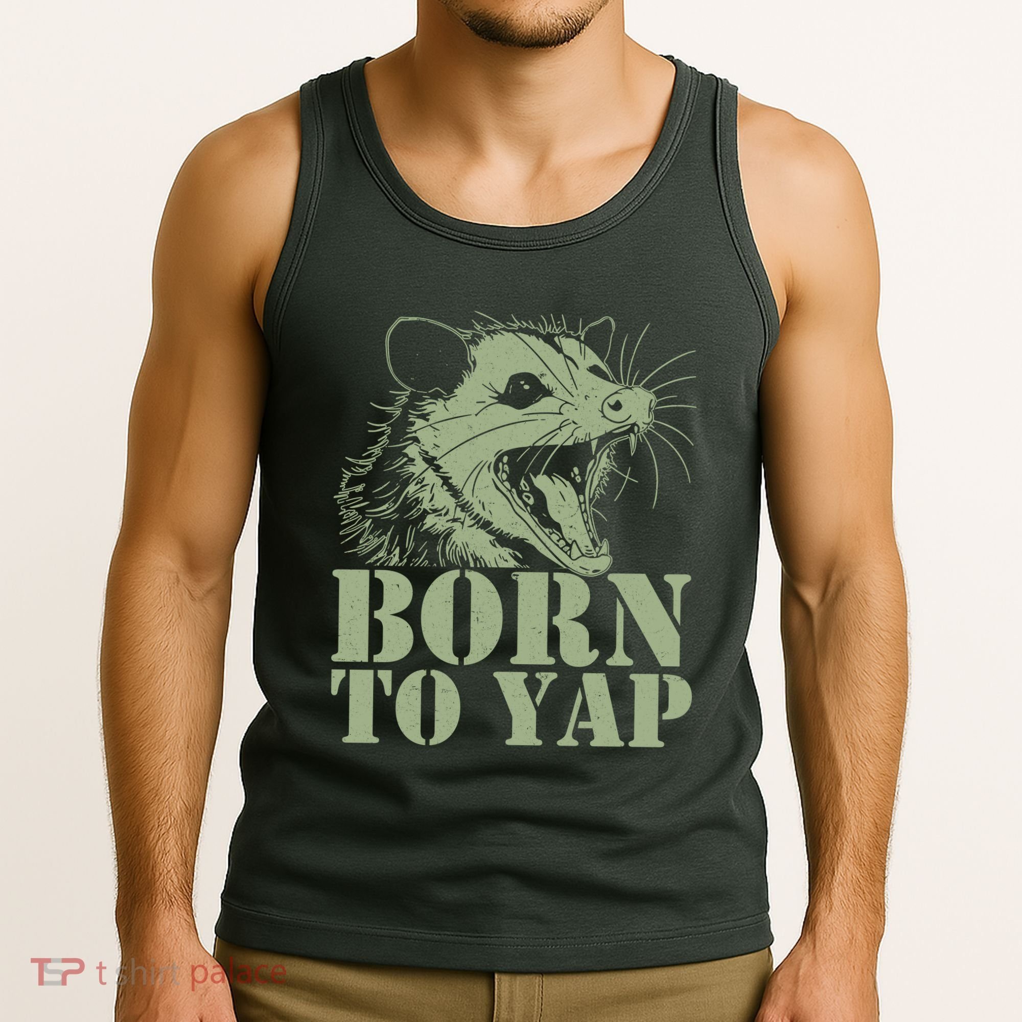 Funny Born To Yap Opossum Tank Top