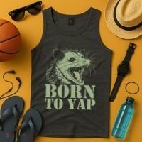 Funny Born To Yap Opossum Tank Top thumb 4