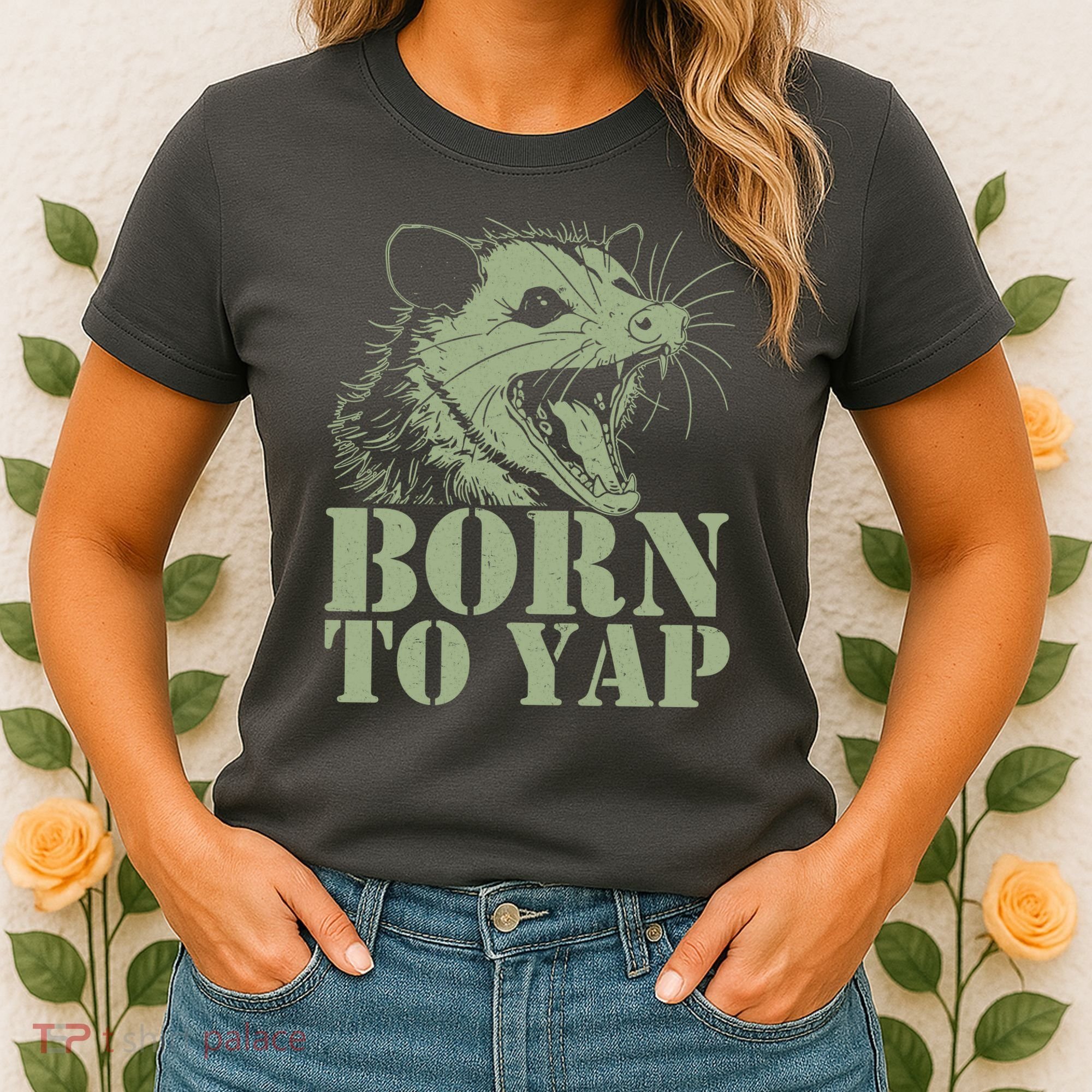 Funny Born To Yap Opossum Women's T-Shirt