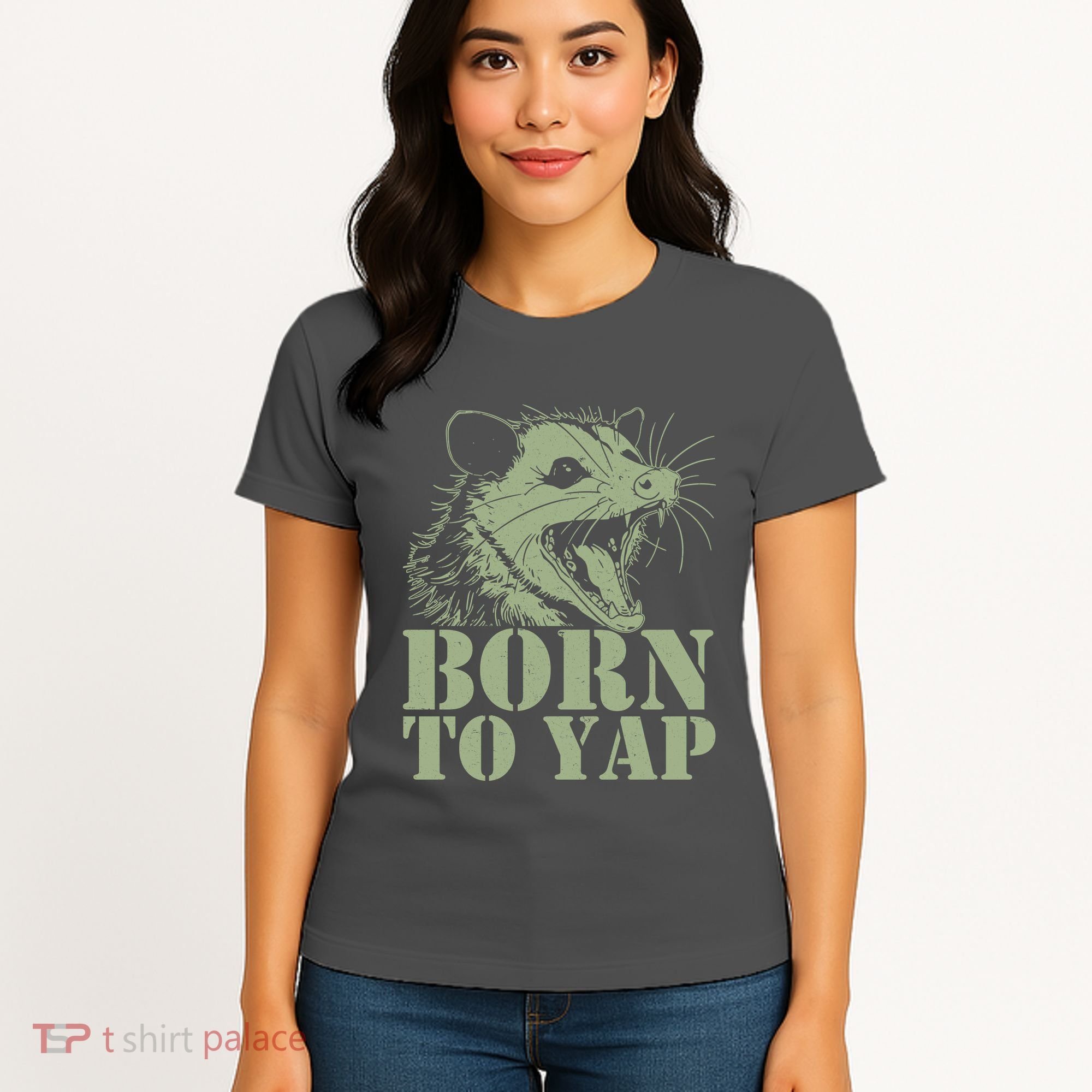 Funny Born To Yap Opossum Women's T-Shirt