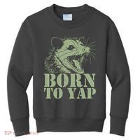 Funny Born To Yap Opossum Kids Sweatshirt thumb 0