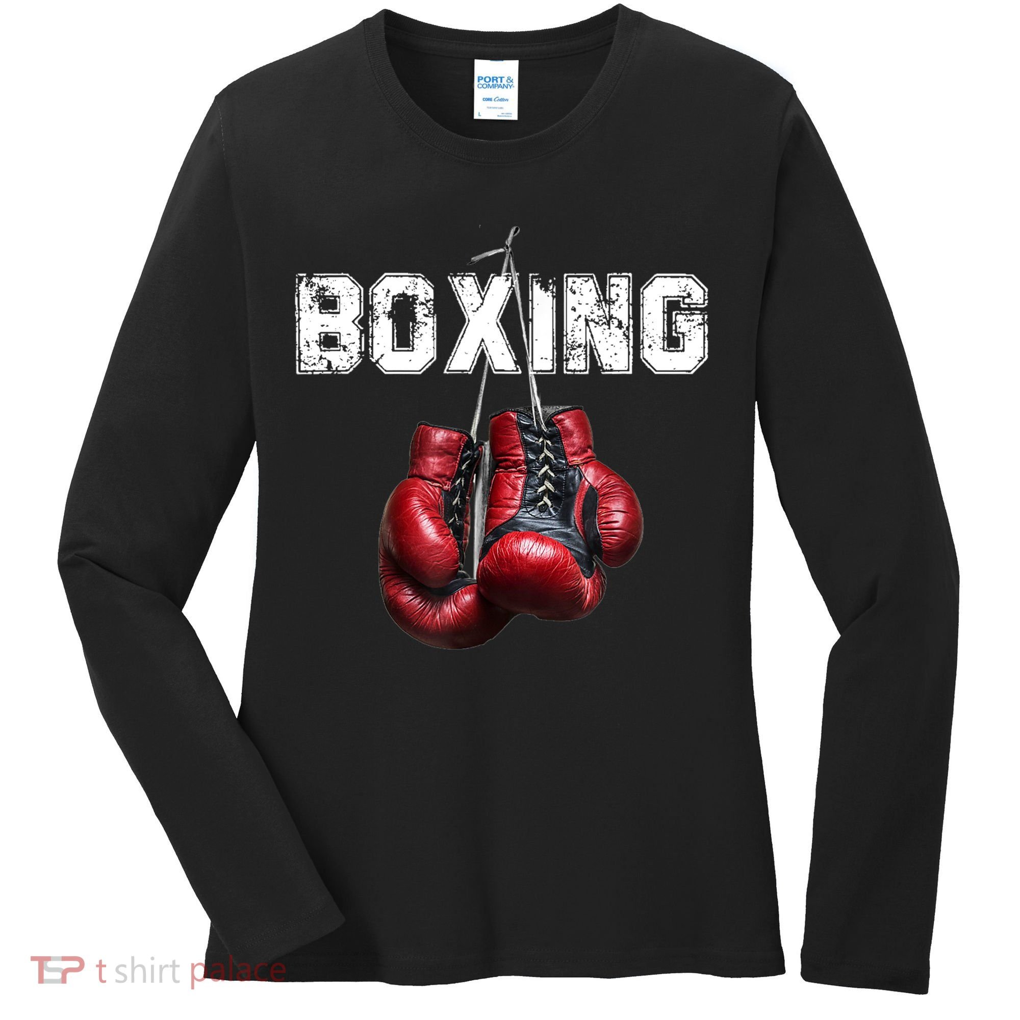 Funny Boxing TShirt I Love Boxing Tshirt Women's Long Sleeve Shirt