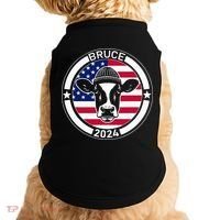Funny Bruce The Cow Head Bruce For President 2024 Doggie Tank thumb 0