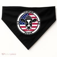 Funny Bruce The Cow Head Bruce For President 2024 USA-Made Doggie Bandana thumb 0