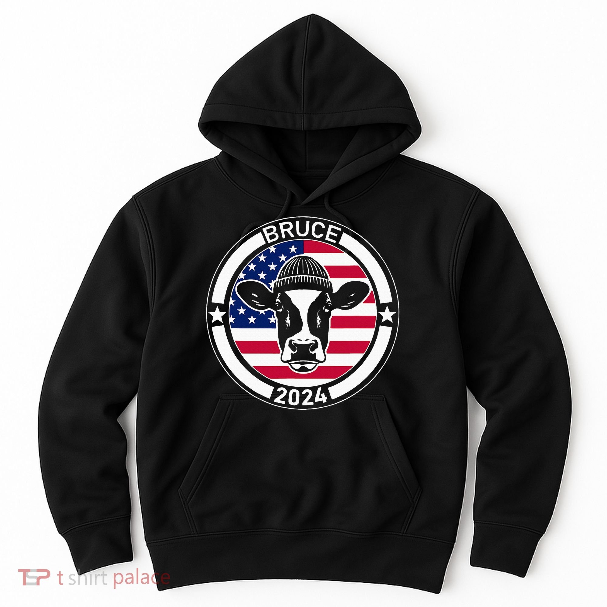 Funny Bruce The Cow Head Bruce For President 2024 Hoodie