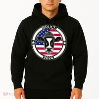Funny Bruce The Cow Head Bruce For President 2024 Hoodie thumb 2