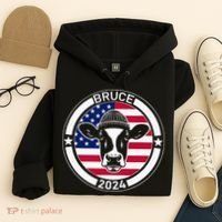 Funny Bruce The Cow Head Bruce For President 2024 Hoodie thumb 4