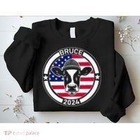Funny Bruce The Cow Head Bruce For President 2024 Sweatshirt thumb 2