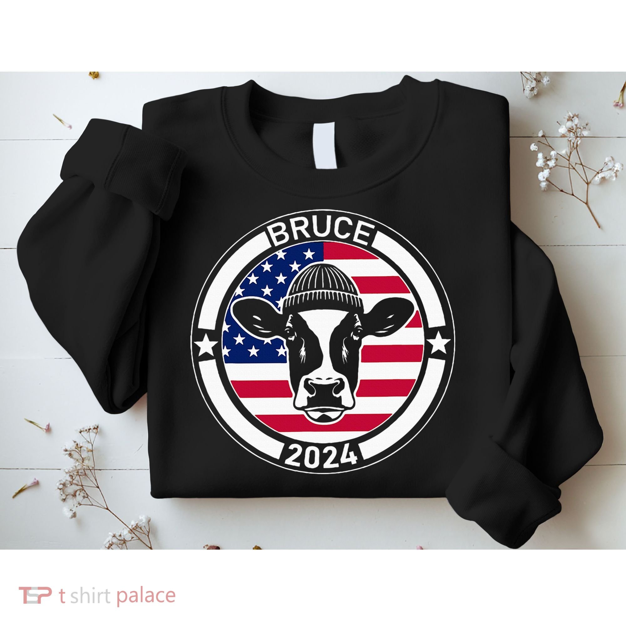 Funny Bruce The Cow Head Bruce For President 2024 Sweatshirt