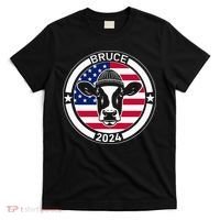 Funny Bruce The Cow Head Bruce For President 2024 T-Shirt thumb 0