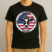 Funny Bruce The Cow Head Bruce For President 2024 T-Shirt thumb 3