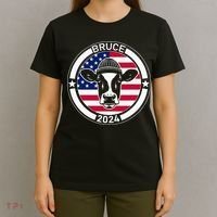 Funny Bruce The Cow Head Bruce For President 2024 T-Shirt thumb 4