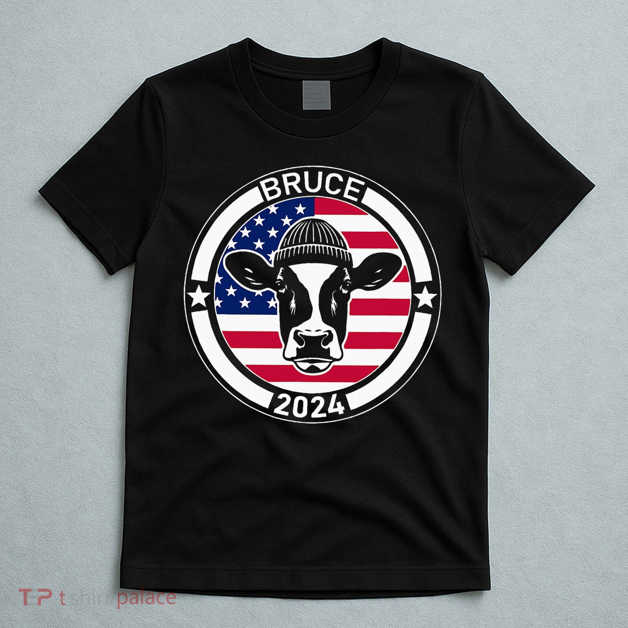 Funny Bruce The Cow Head Bruce For President 2024 T-Shirt