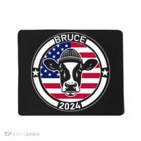 Funny Bruce The Cow Head Bruce For President 2024 Mousepad thumb 0