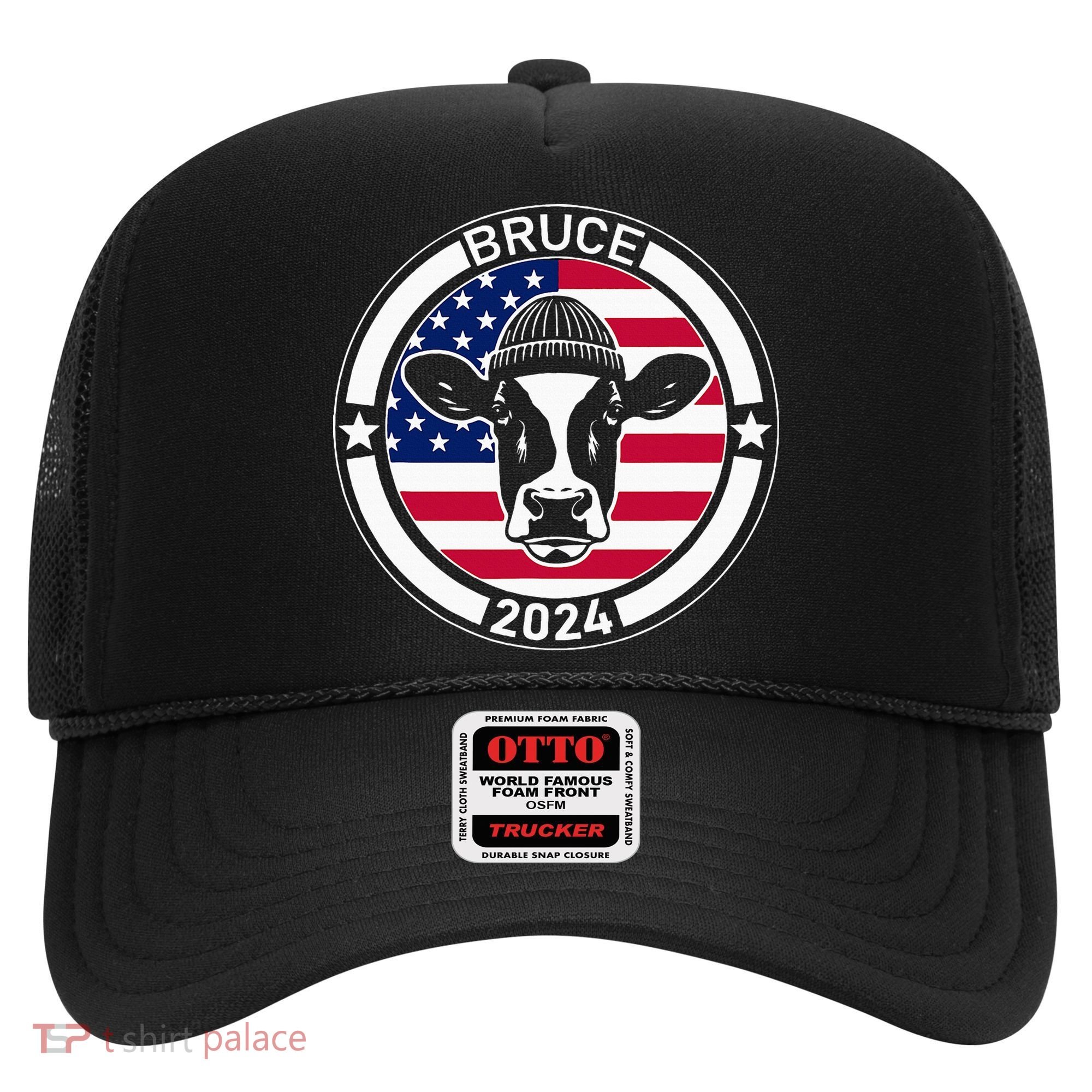 Funny Bruce The Cow Head Bruce For President 2024 Hat
