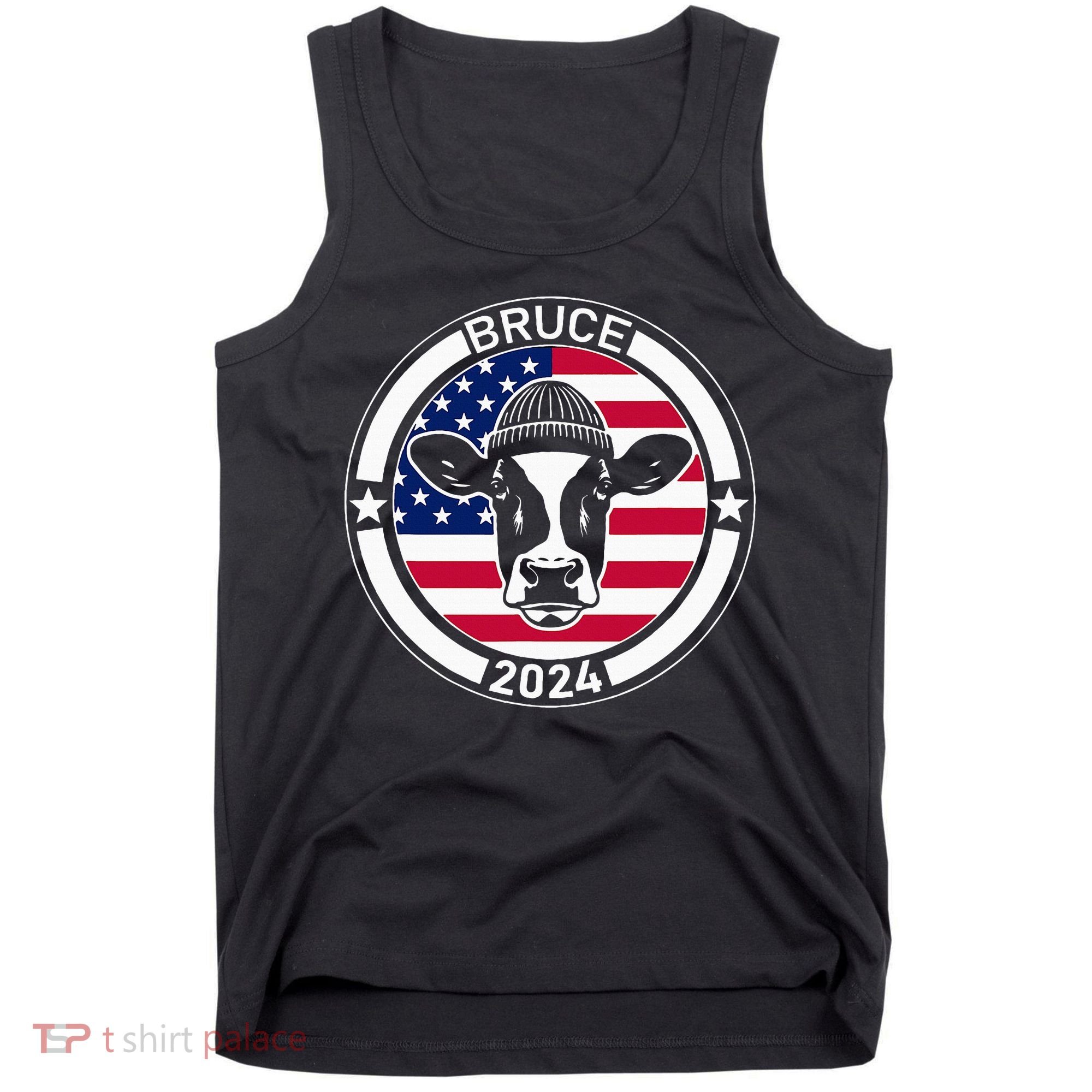 Funny Bruce The Cow Head Bruce For President 2024 Tank Top