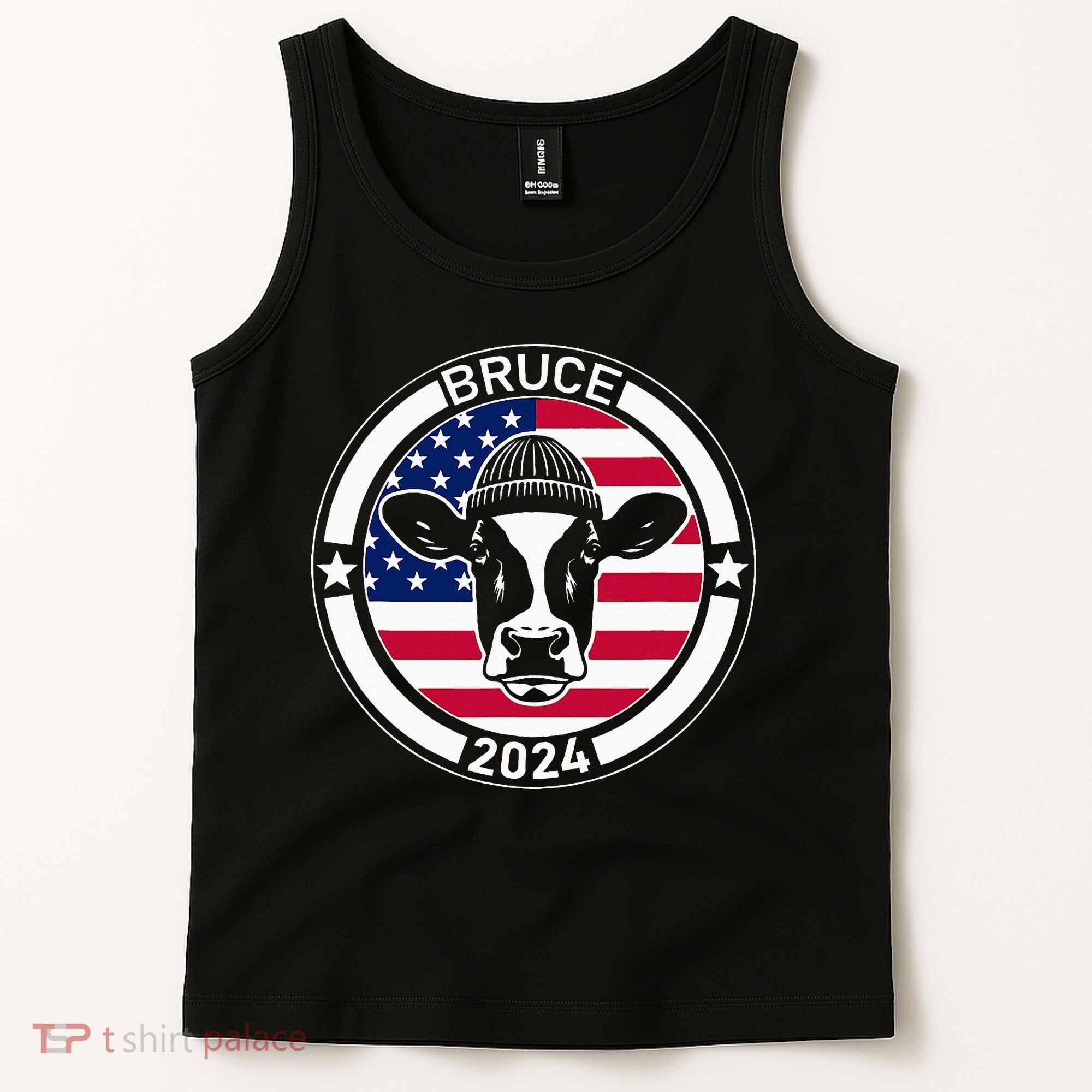 Funny Bruce The Cow Head Bruce For President 2024 Tank Top