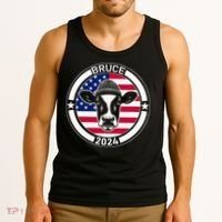 Funny Bruce The Cow Head Bruce For President 2024 Tank Top thumb 3