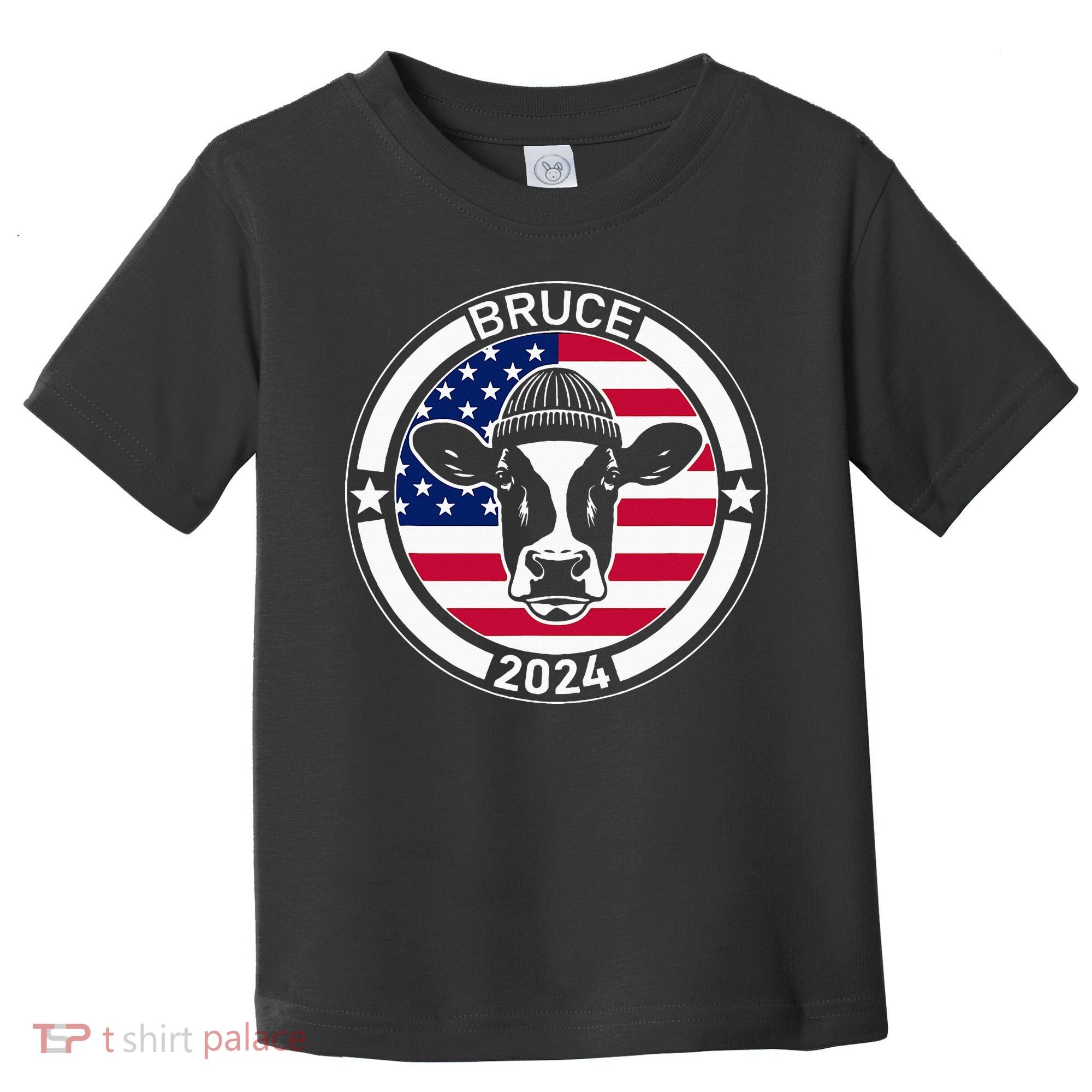 Funny Bruce The Cow Head Bruce For President 2024 Toddler T-Shirt