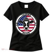 Funny Bruce The Cow Head Bruce For President 2024 Women's T-Shirt thumb 0