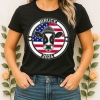 Funny Bruce The Cow Head Bruce For President 2024 Women's T-Shirt thumb 2