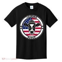 Funny Bruce The Cow Head Bruce For President 2024 Kids T-Shirt thumb 0