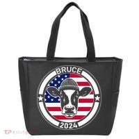 Funny Bruce The Cow Head Bruce For President 2024 Tote Bag thumb 0