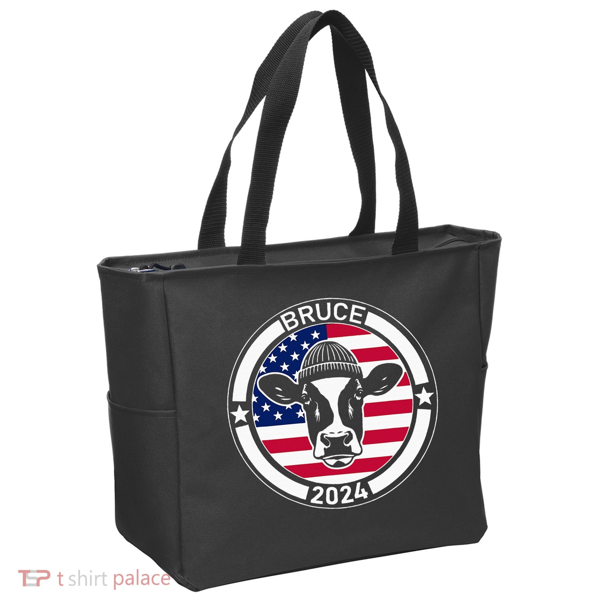 Funny Bruce The Cow Head Bruce For President 2024 Tote Bag