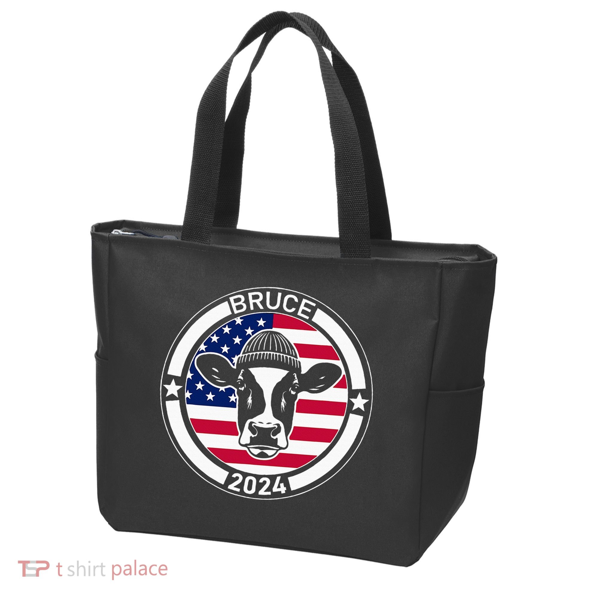 Funny Bruce The Cow Head Bruce For President 2024 Tote Bag