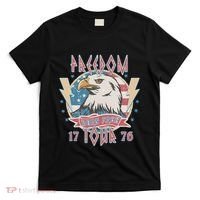 Freedom Born To Be Free 4th Of July 1776 Eagle Usa Flag T-Shirt thumb 0