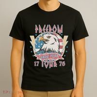 Freedom Born To Be Free 4th Of July 1776 Eagle Usa Flag T-Shirt thumb 3