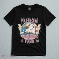 Freedom Born To Be Free 4th Of July 1776 Eagle Usa Flag T-Shirt thumb 5