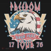 Freedom Born To Be Free 4th Of July 1776 Eagle Usa Flag T-Shirt thumb 7