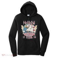 Freedom Born To Be Free 4th Of July 1776 Eagle Usa Flag Women's Hoodie thumb 0
