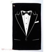 Funny Black Tuxedo And White Golf Towel thumb 0