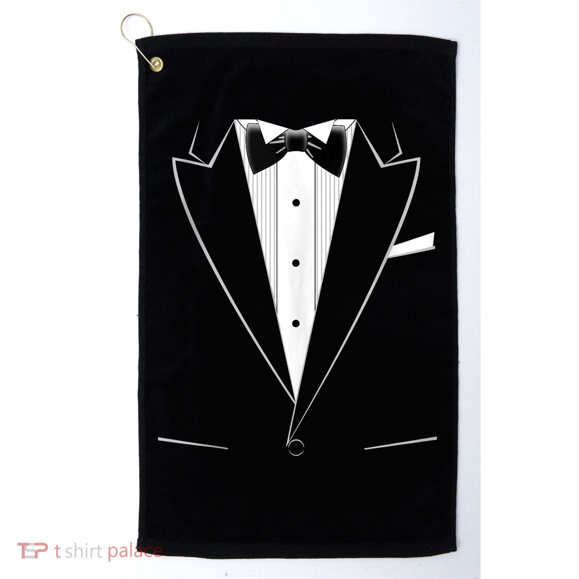 Funny Black Tuxedo And White Golf Towel