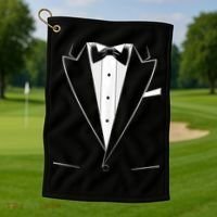 Funny Black Tuxedo And White Golf Towel thumb 1