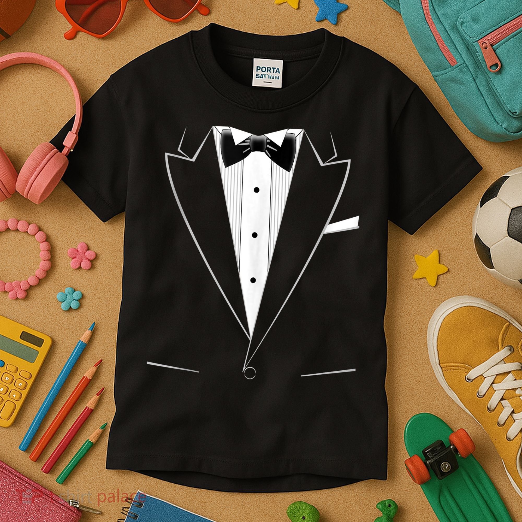 Funny Black Tuxedo And White Kids T-Shirt