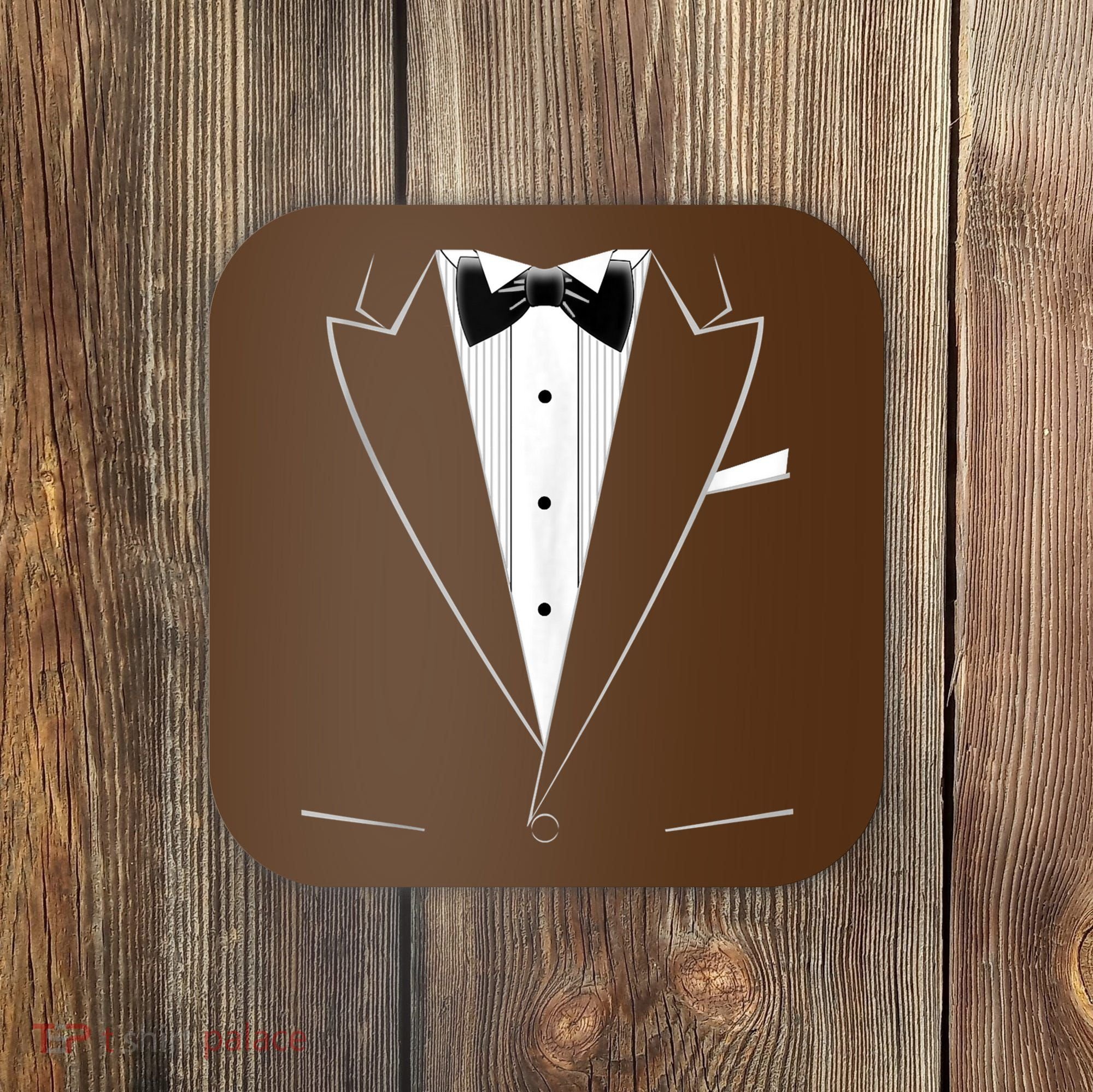Funny Black Tuxedo And White Coaster