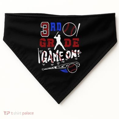 Funny Back To School Baseball Third Grade 3rd Grade Gift USA-Made Doggie Bandana