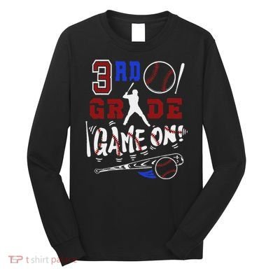 Funny Back To School Baseball Third Grade 3rd Grade Gift Long Sleeve Shirt
