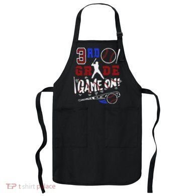 Funny Back To School Baseball Third Grade 3rd Grade Gift Apron