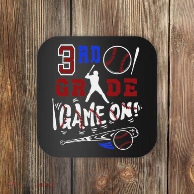 Funny Back To School Baseball Third Grade 3rd Grade Gift Coaster