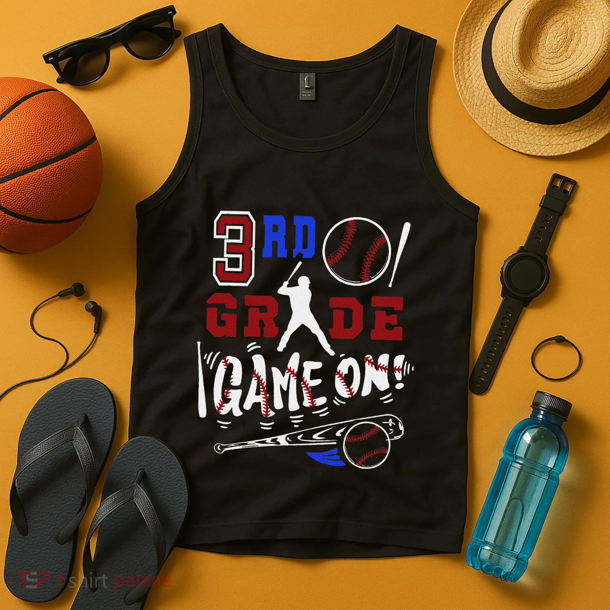 Funny Back To School Baseball Third Grade 3rd Grade Gift Tank Top